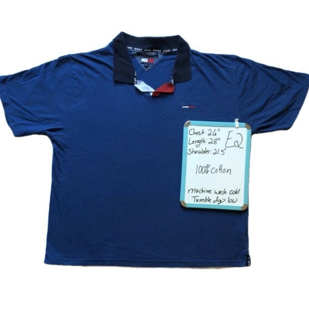 Vintage Tommy Jeans Blue Polo XXL - Picture 2 of 5